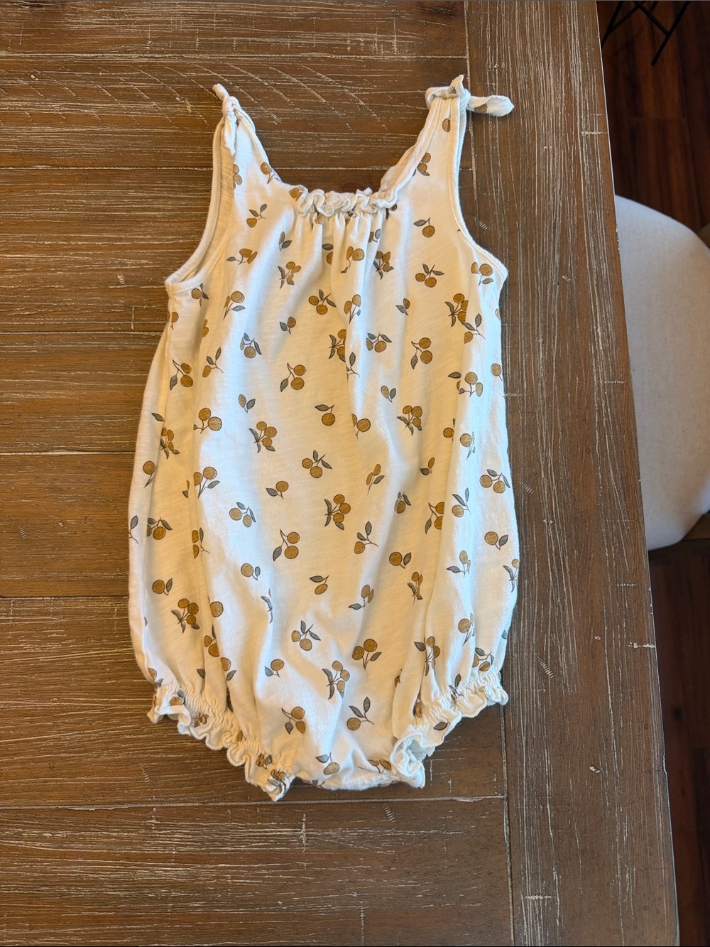 Shoulder Tie Bubble Romper || Oranges by Rylee + Cru